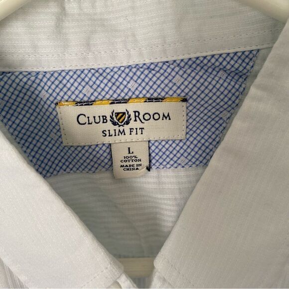Club Room Men’s Slim Fit Long Sleeve Button Down Shirt Cotton size L - Picture 2 of 5